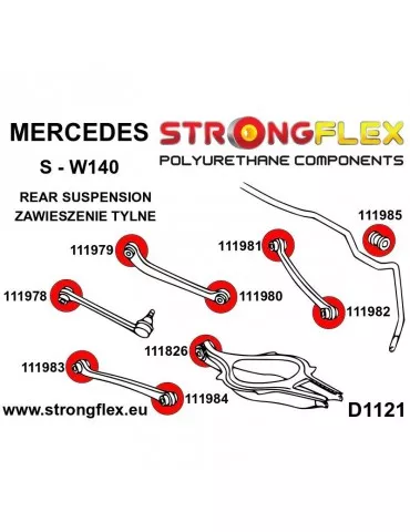  Silent block Polyuréthane Triangle de Suspension Arrière Mercedes S-Class W140
