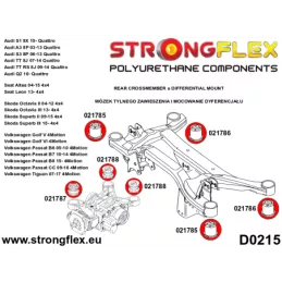 Silent block Polyuréthane différenciel  Audi A3 8P (03-13) Quattro
