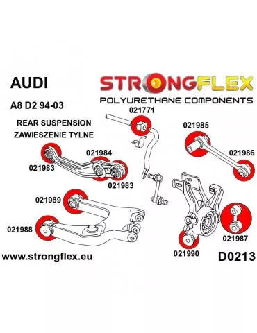  Silent block Polyuréthane SPORT Barre de Liaison Avant Supérieur Volkswagen Phaeton (02-08)
