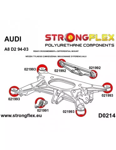  Silent block Polyuréthane SPORT différenciel Arrière Audi A8 D3 (02-09)
