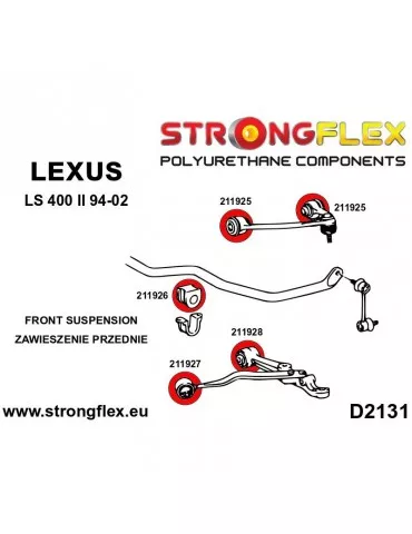  Silent block Polyuréthane Barre stabilisatrice Avant Lexus LS400 II UCF20 94-00
