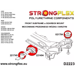  Silent block Polyuréthane Berceau Avant Skoda Octavia I (96-04) 2 Roues motrices
