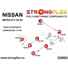  Kit SPORT Silent block Polyuréthane Train Avant et Arrière Nissan Micra K11 92-02
