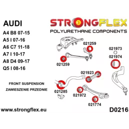  Silent block Polyuréthane 65mm SPORT arrière Triangle de Suspension Avant Inférieur Audi A5 8T (07-16) QUATTRO
