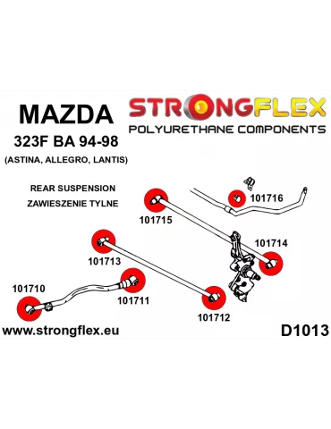 Silent block Polyuréthane SPORT Triangle de Suspension Arrière Mazda 323 F BA 94-98
