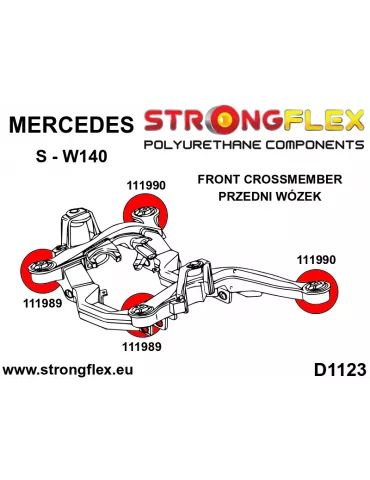  Silent block Polyuréthane Arrière -  Crossmember Avant Mercedes Klasa S W140 (91-98)
