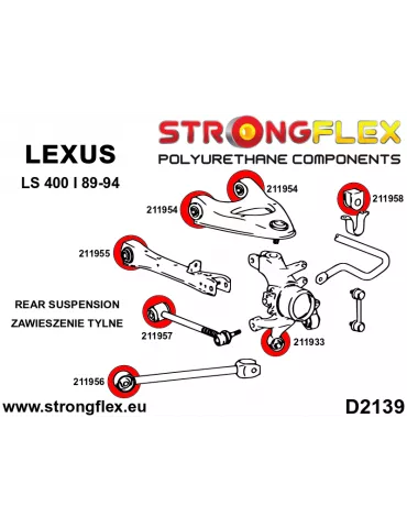  Silent block Polyuréthane Triangle de Suspension  Lexus LS LS400 I UCF10 89-94
