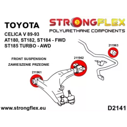  Kit SPORT Silent block Polyuréthane Train Avant Toyota Celica V (89-93) ST185 Turbo AWD
