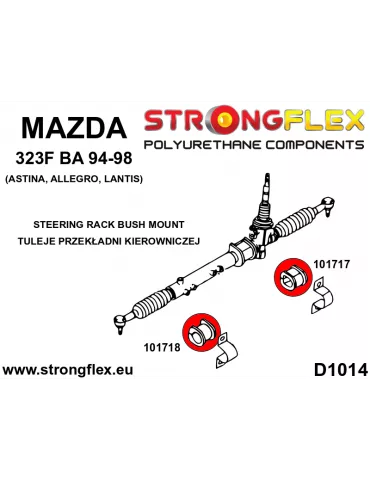  Silent block Polyuréthane SPORT Crémaillère de direction Mazda 323 F BA 94-98
