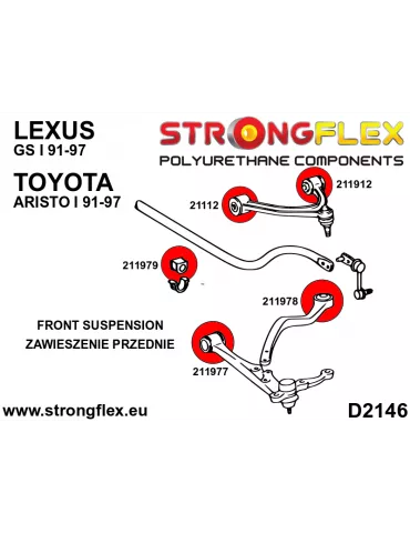  Silent block Polyuréthane Barre stabilisatrice Avant Lexus GS I (91-97) S140
