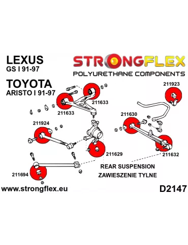  Silent block Polyuréthane de Barre stabilisatrice SPORT Arrière Toyota Arestto I (91-97)
