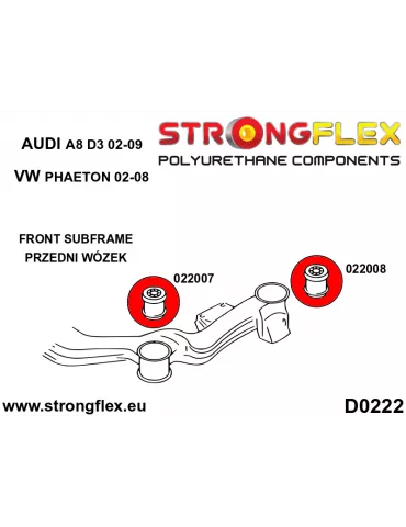  Silent block Polyuréthane SPORT Berceau  Volkswagen Phaeton (02-08)
