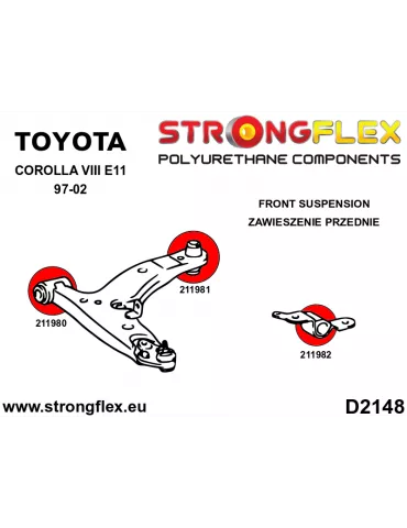  Silent block Polyuréthane Barre stabilisatrice Avant Toyota Corolla VII (92-97) E100