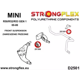  Silent block Polyuréthane SPORT Barre stabilisatrice Avant Mini R50/R52/R53 (00-06)
