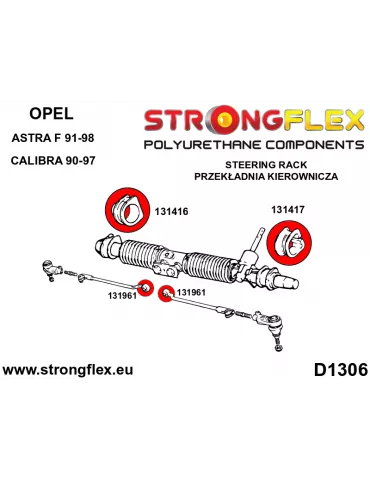  Silent block Polyuréthane Rotule de direction Avant Opel / Vauxhall Calibra (89-97)
