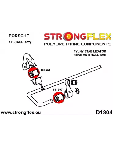  Silent block Polyuréthane de Barre stabilisatrice SPORT Arrière Porsche 911 (69-77)