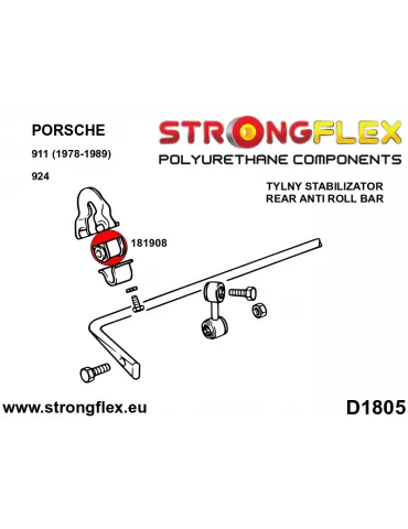  Silent block Polyuréthane de Barre stabilisatrice Arrière Porsche  924