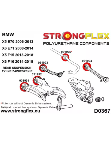  Kit SPORT Silent block Polyuréthane Train Avant et Arrière BMW X5 III (13-18) F15
