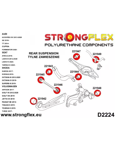  Silent block Polyuréthane Triangle de suspension Avant Škoda Superb III (15-) B8
