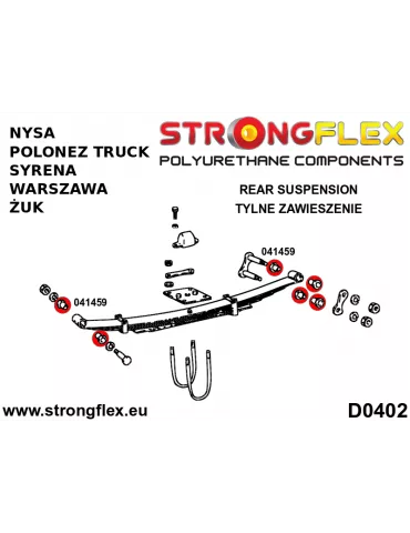  Silent block Polyuréthane Ressort de suspension Arrière Polonez Truck (88–03)
