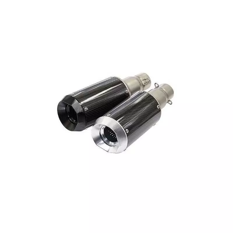Silencieux sport inox / carbone universel 2 51 / 42mm  + accessoires