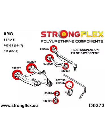  Kit SPORT Silent block Polyuréthane Train Avant et Arrière BMW Seria 5 VI (10-17) F10 / F11 Touring xDrive
