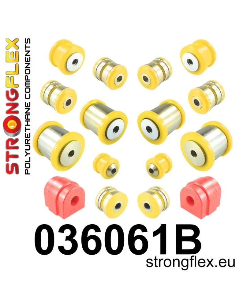  Kit Silent block Polyuréthane Train Avant et Arrière BMW Seria 5 VI (10-17) F10 / F11 Touring 2 Roues motrices
