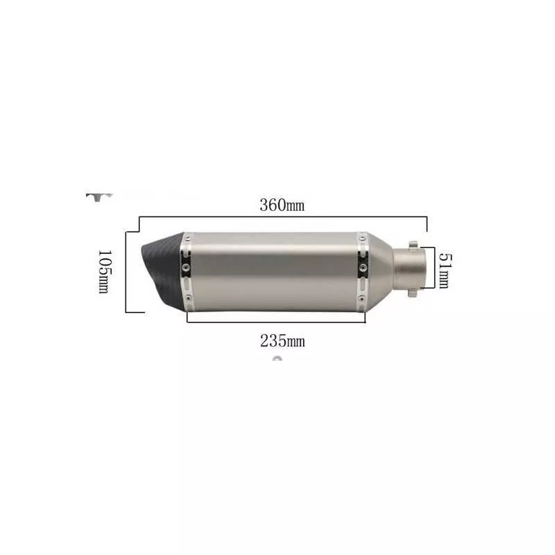 Silencieux sport inox / carbone universel 4 + accessoires