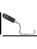 MSX 125 GROM 1-1 Exhaust System with 300mm Oval Black Painted Stainless Steel Silencer + Carbon Fibre Tip