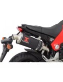 MSX 125 GROM 1-1 Exhaust System with 300mm Oval Black Painted Stainless Steel Silencer + Carbon Fibre Tip