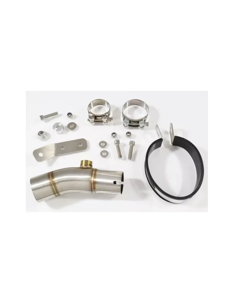 KLE 650 VERSYS 2007-2014 Low Level exhaust link pipe and 200mm round carbon fibre silencer