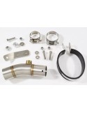KLE 650 VERSYS 2007-2014 Low Level exhaust link pipe and 200mm round carbon fibre silencer