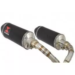 MSX 125 GROM 1-2 Par paire Ligne complète & Silencieux Noir Inox + Carbone Tip 300mm