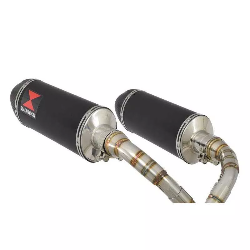 MSX 125 GROM 1-2 Par paire Ligne complète & Silencieux Noir Inox + Carbone Tip 300mm