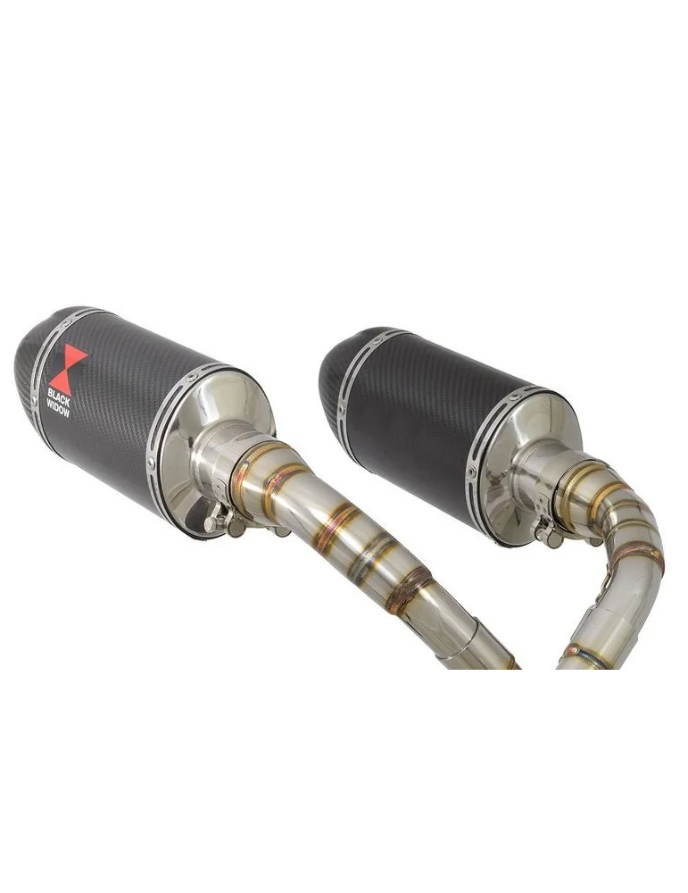 MSX 125 GROM 1-2 Par paire Ligne complète & Silencieux Ovale En Carbone + Carbone Tip 200mm