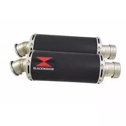 Suzuki DL1000 V-Strom 1000 Silencieux Kit / Silencieux Rond Noir En Inox 300mm