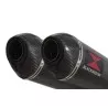 Suzuki DL1000 V-Strom 1000 Silencieux Kit / Silencieux Ovale En Carbone & Canule en Carbone 300mm