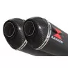 Suzuki DL1000 V-Strom 1000 Silencieux Kit / Silencieux Ovale Noir En Inox & Canule en Carbone 300mm