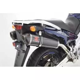 Suzuki DL1000 V-Strom 1000 Silencieux Kit / Silencieux Ovale En Carbone & Canule en Carbone 400mm