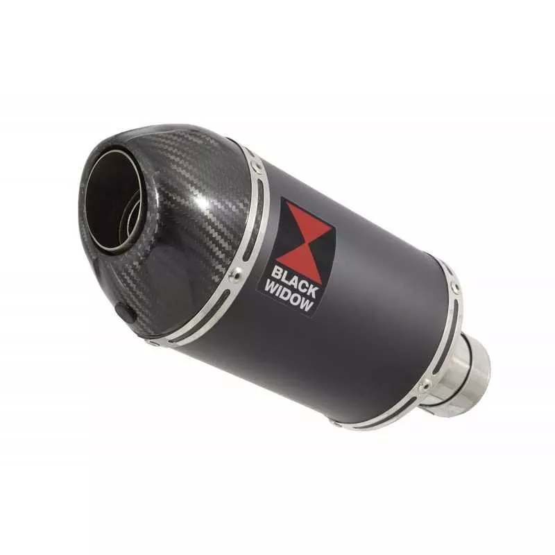 Suzuki RV 125 / RV 250 VAN VAN 2003 - 2018  Ligne complète & Silencieux Ovale Noir en Inox + Canule en Carbone 200mm