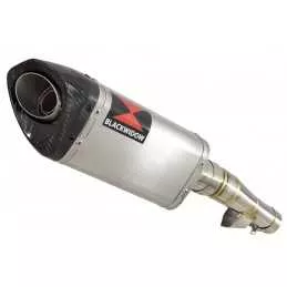 Honda NC 700 750 Integra 700 750 Tube de raccord + Silencieux Tri Ovale Inox + Carbone Tip 250mm