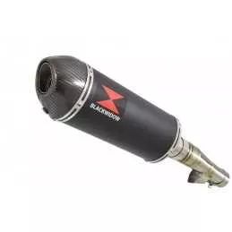 Honda NC 700 750 Integra 700 750 Tube de raccord + Silencieux Ovale Noir Inox + Carbone Tip 300mm