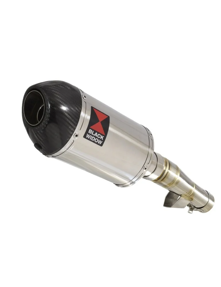 Honda NC 700 750 Integra 700 750 Tube de raccord + Silencieux Ovale Inox + Carbone Tip 200mm