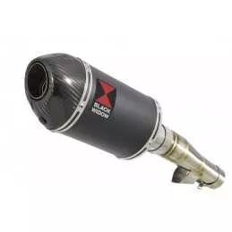 Honda NC 700 750 Integra 700 750 Tube de raccord + Silencieux Ovale Noir Inox + Carbone Tip 200mm