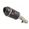 Honda NC 700 750 Integra 700 750 Tube de raccord + Silencieux Ovale Noir Inox + Carbone Tip 200mm