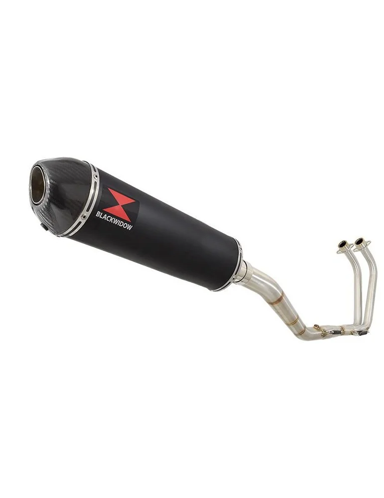 YZF R3 YZF R25 2015 - 2017 Decata Ligne complète + Silencieux Ovale Noir En Inox + Canule En Carbone 400mm