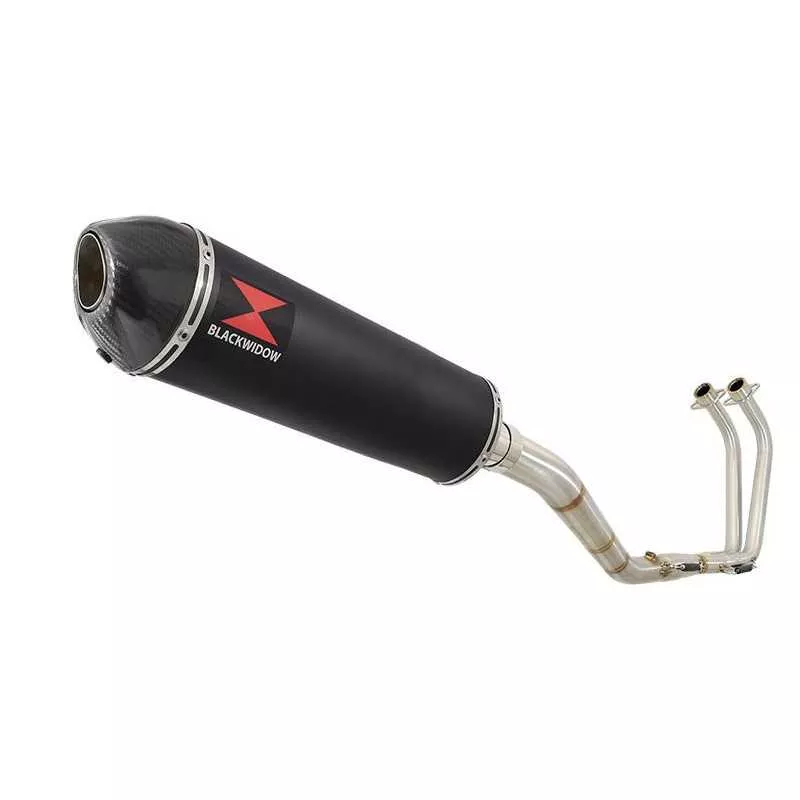 YZF R3 YZF R25 2015 - 2017 Decata Ligne complète + Silencieux Ovale Noir En Inox + Canule En Carbone 400mm