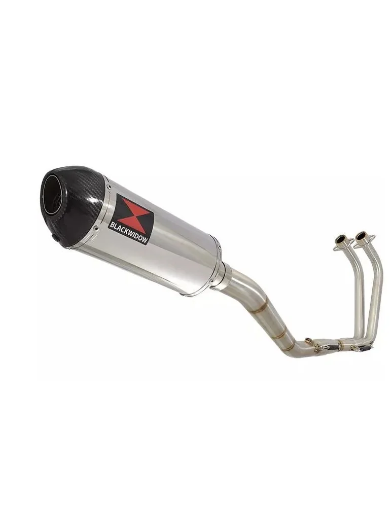 YZF R3 YZF R25 2015 - 2017 Decata Ligne complète + Silencieux Ovale En Inox + Canule En Carbone 300mm