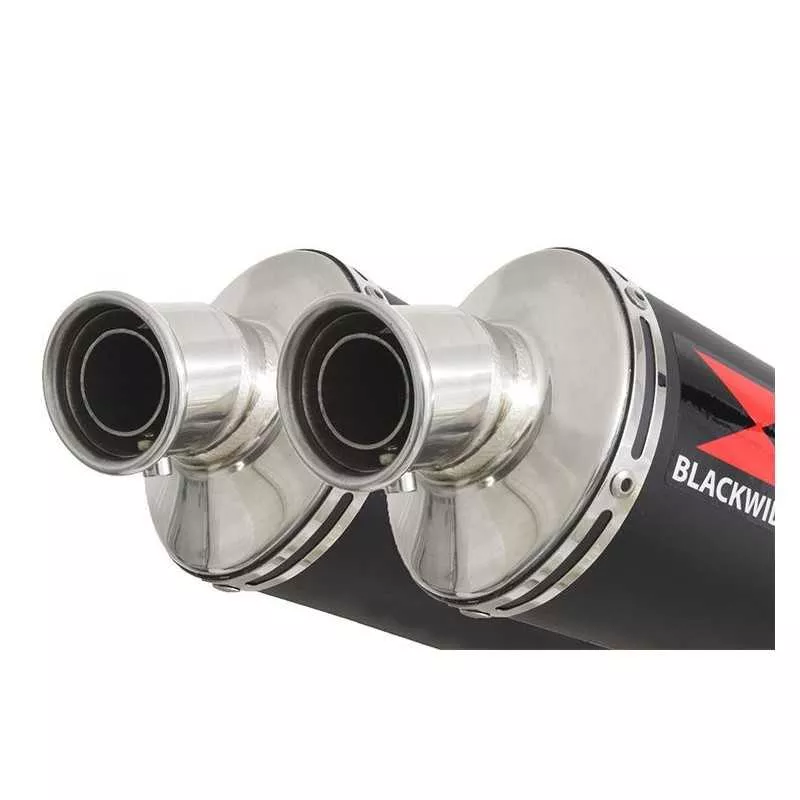 GL1500 GL 1500 GOLDWING Kit / Silencieux Rond Noir En Inox 400mm