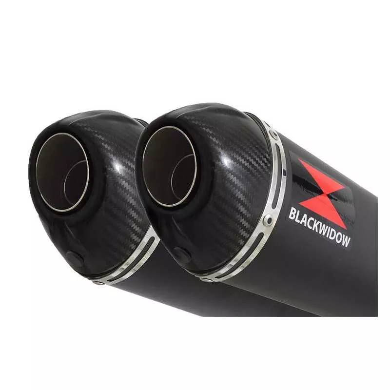 GL1500 GL 1500 GOLDWING Kit / Silencieux Ovale Noir En Inox & Canule en Carbone 400mm